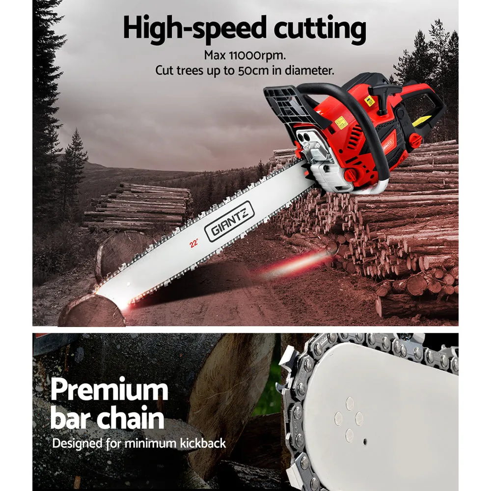 58cc 4.2HP Petrol Chainsaw 22" Bar E-Start - GIANTZ