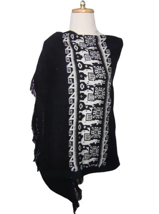 Alpaca Shawl for Women Open Poncho