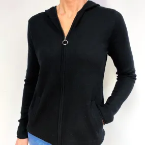 Black Cashmere Zip Up Hoodie Medium