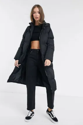 Black Long Length  Hooded Jacket