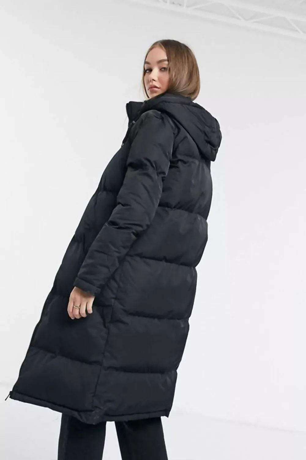 Black Long Length  Hooded Jacket