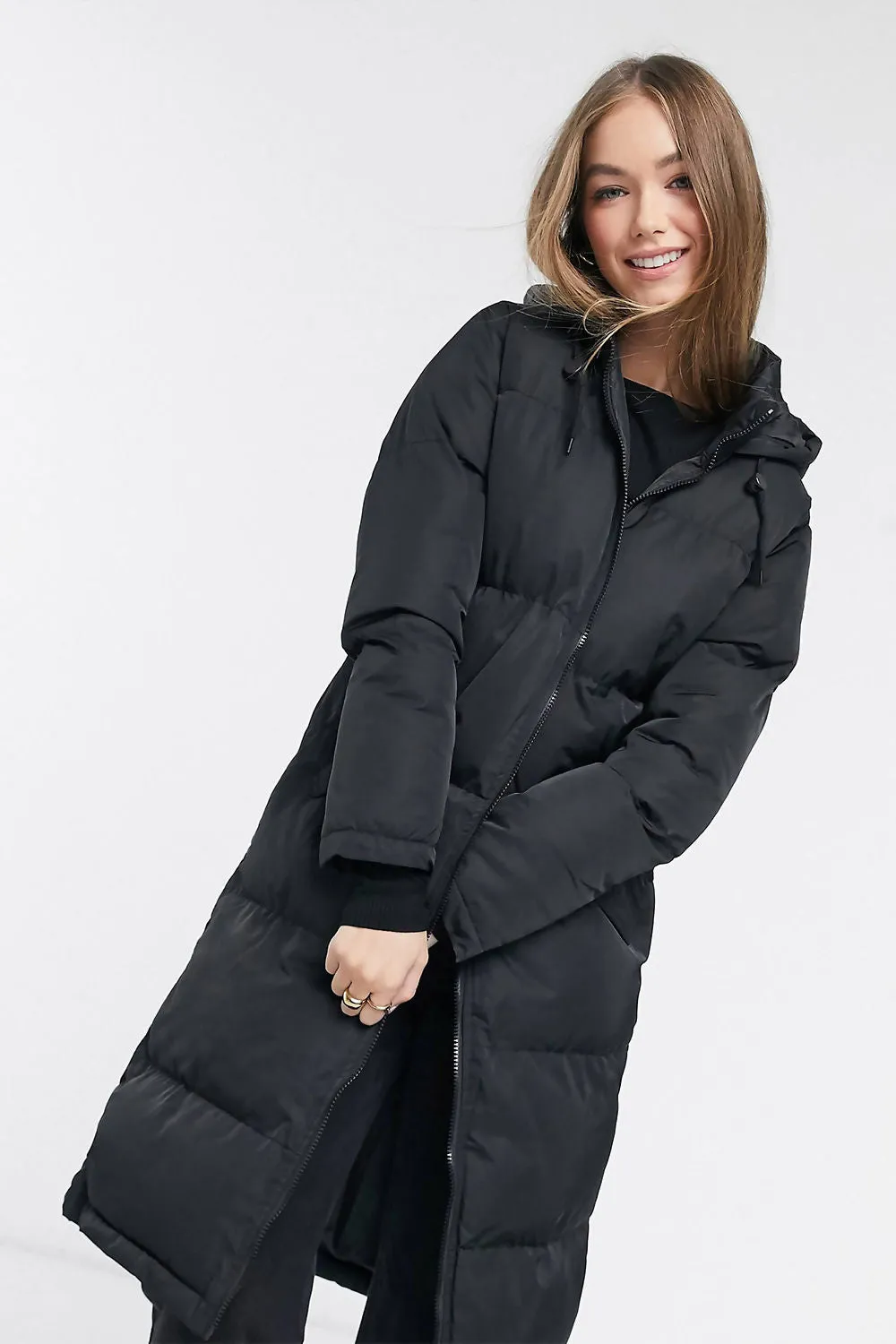 Black Long Length  Hooded Jacket