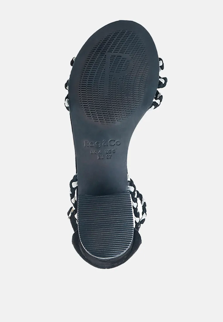 CANDANCE Black Block Heel Sandal