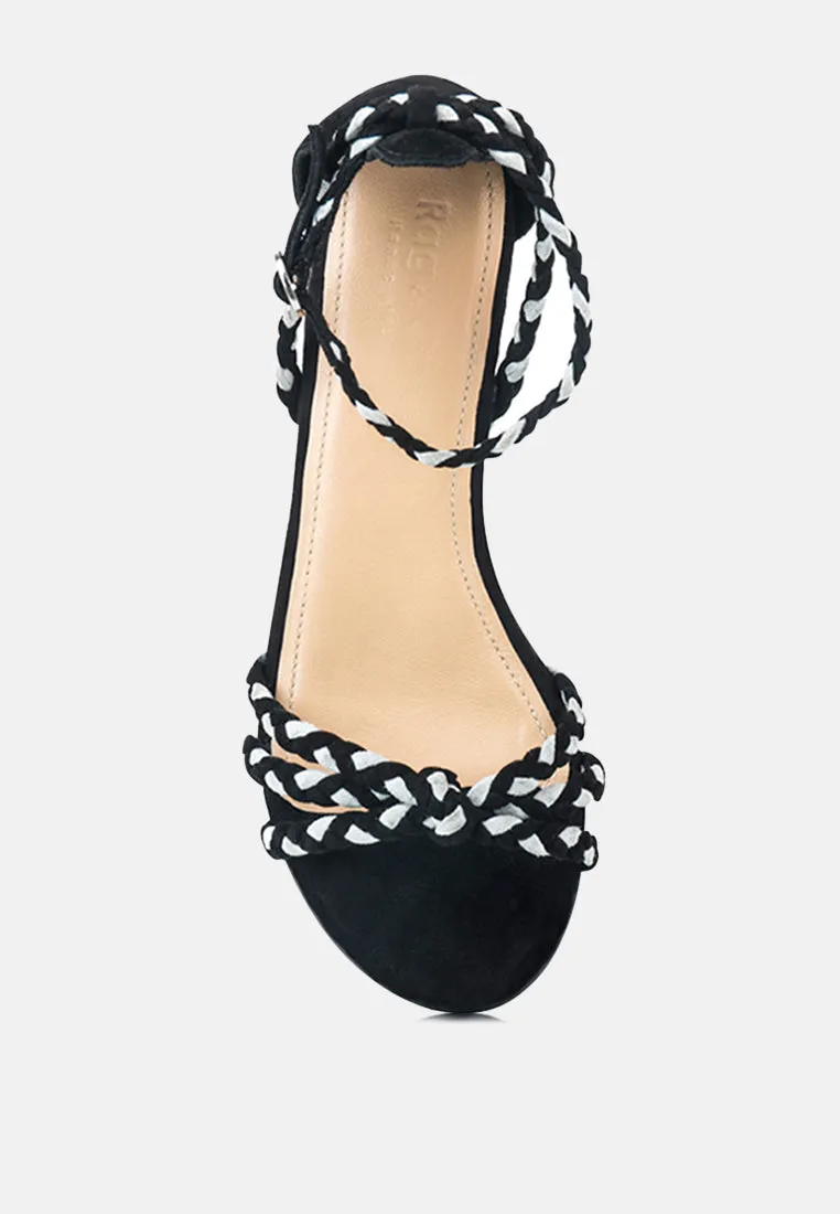 CANDANCE Black Block Heel Sandal