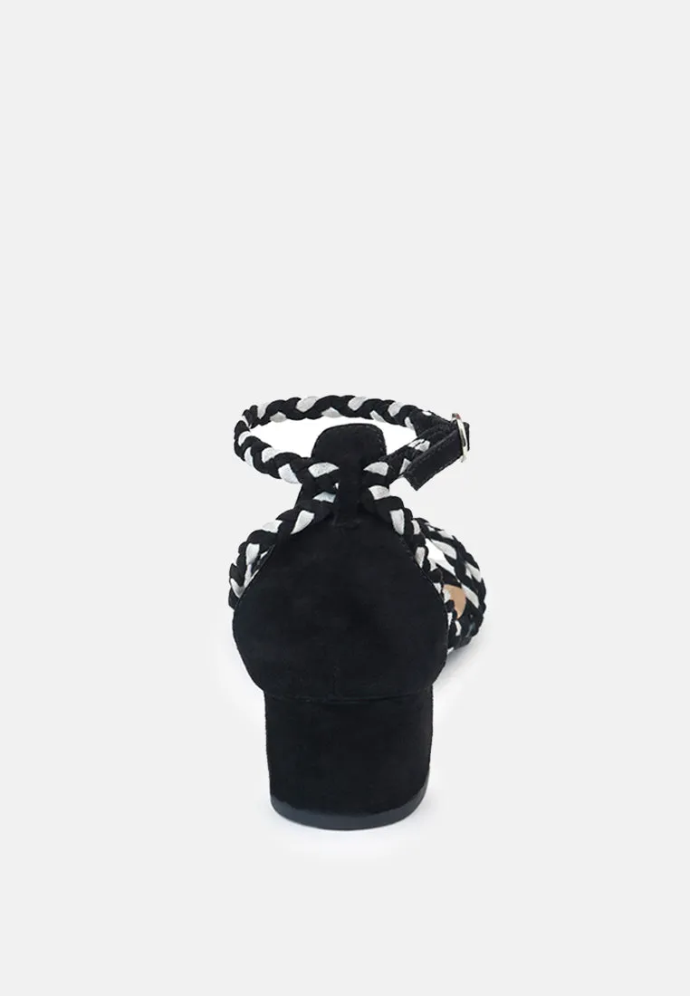 CANDANCE Black Block Heel Sandal