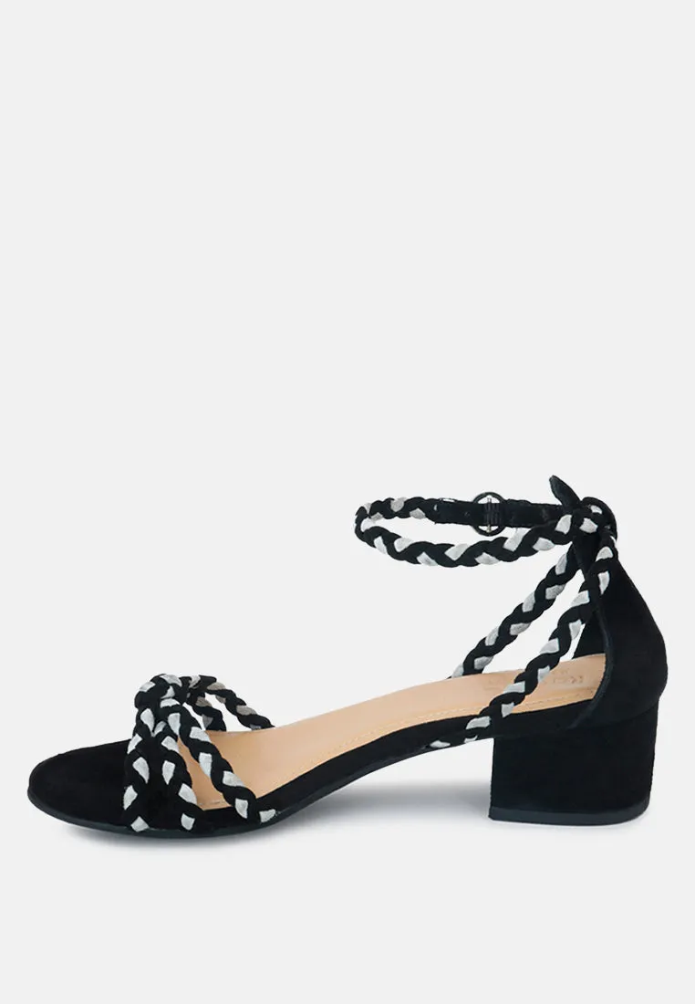 CANDANCE Black Block Heel Sandal