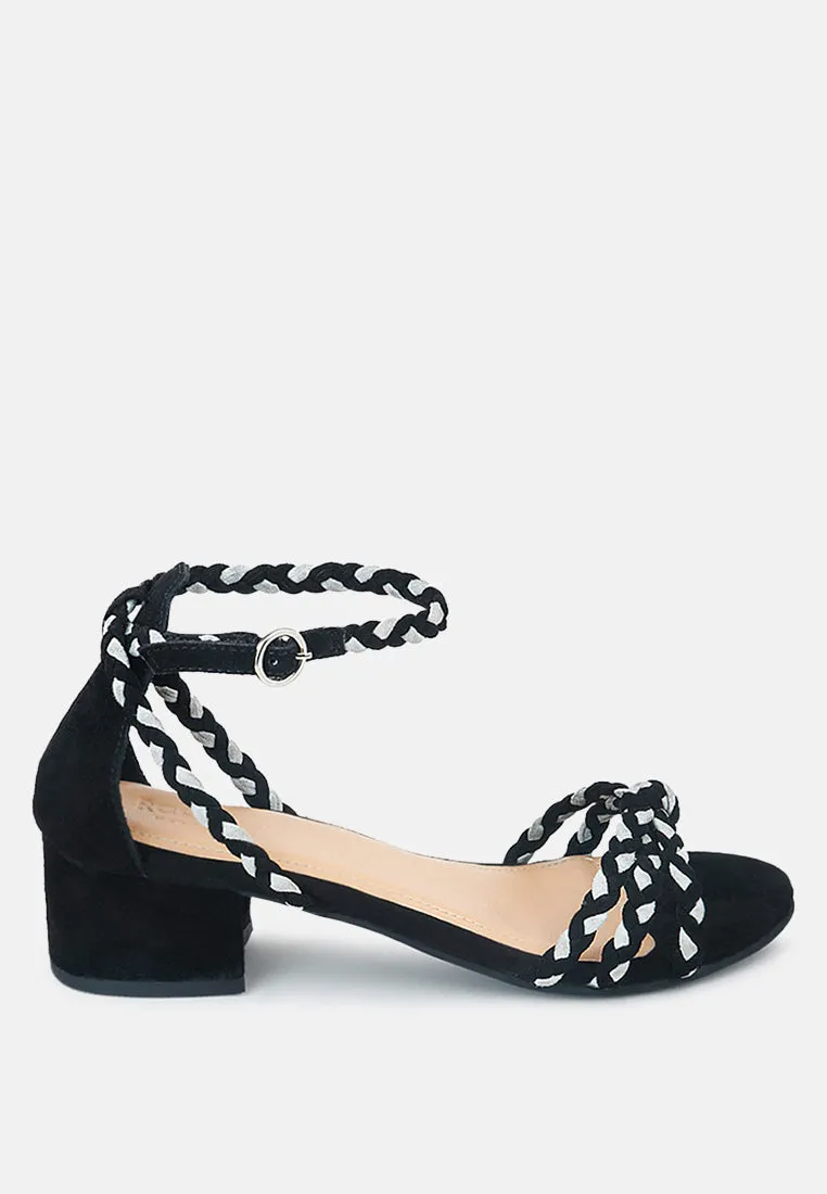 CANDANCE Black Block Heel Sandal