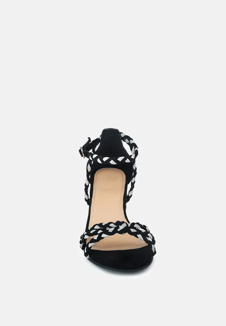 CANDANCE Black Block Heel Sandal