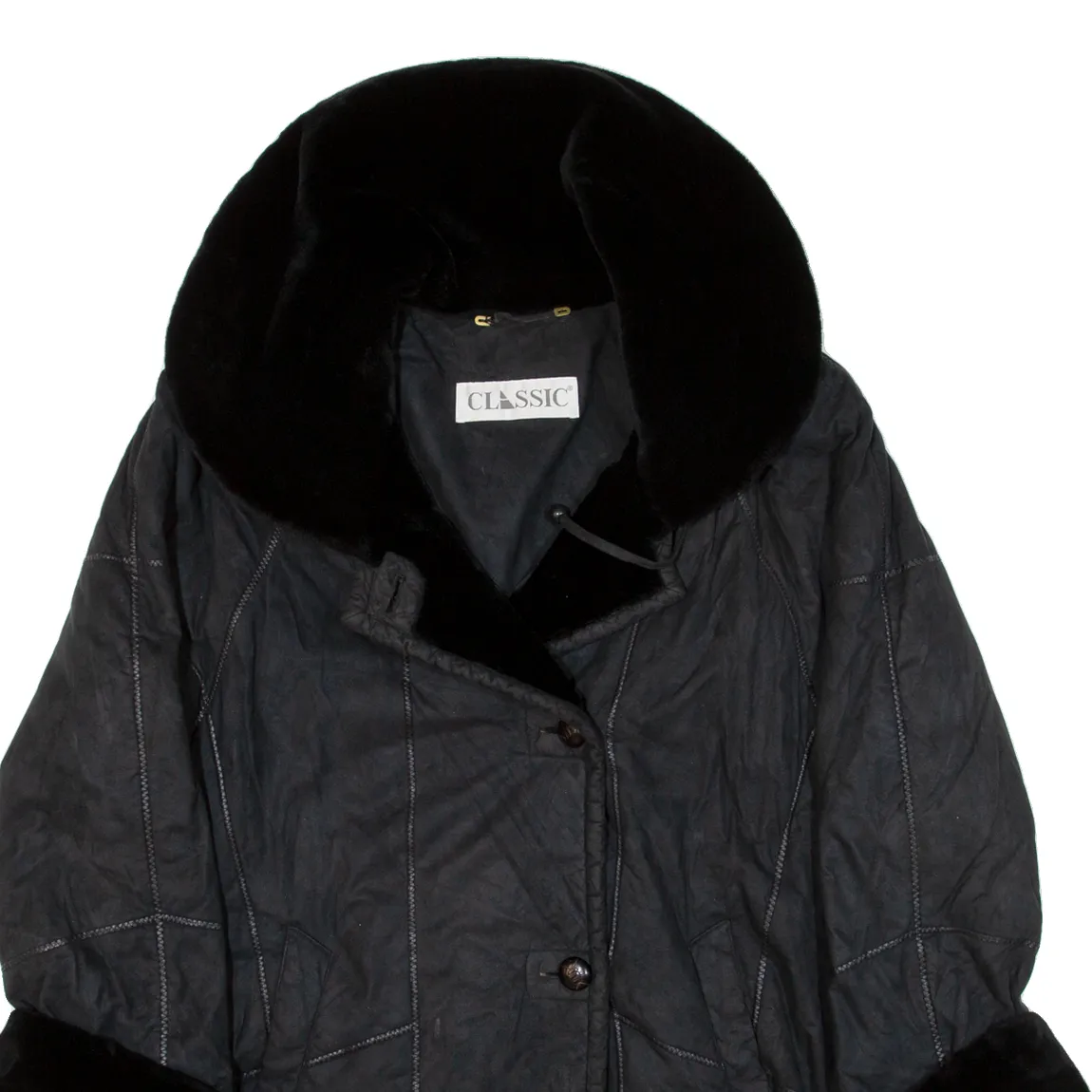 CLASSIC Womens Overcoat Coat Black XL