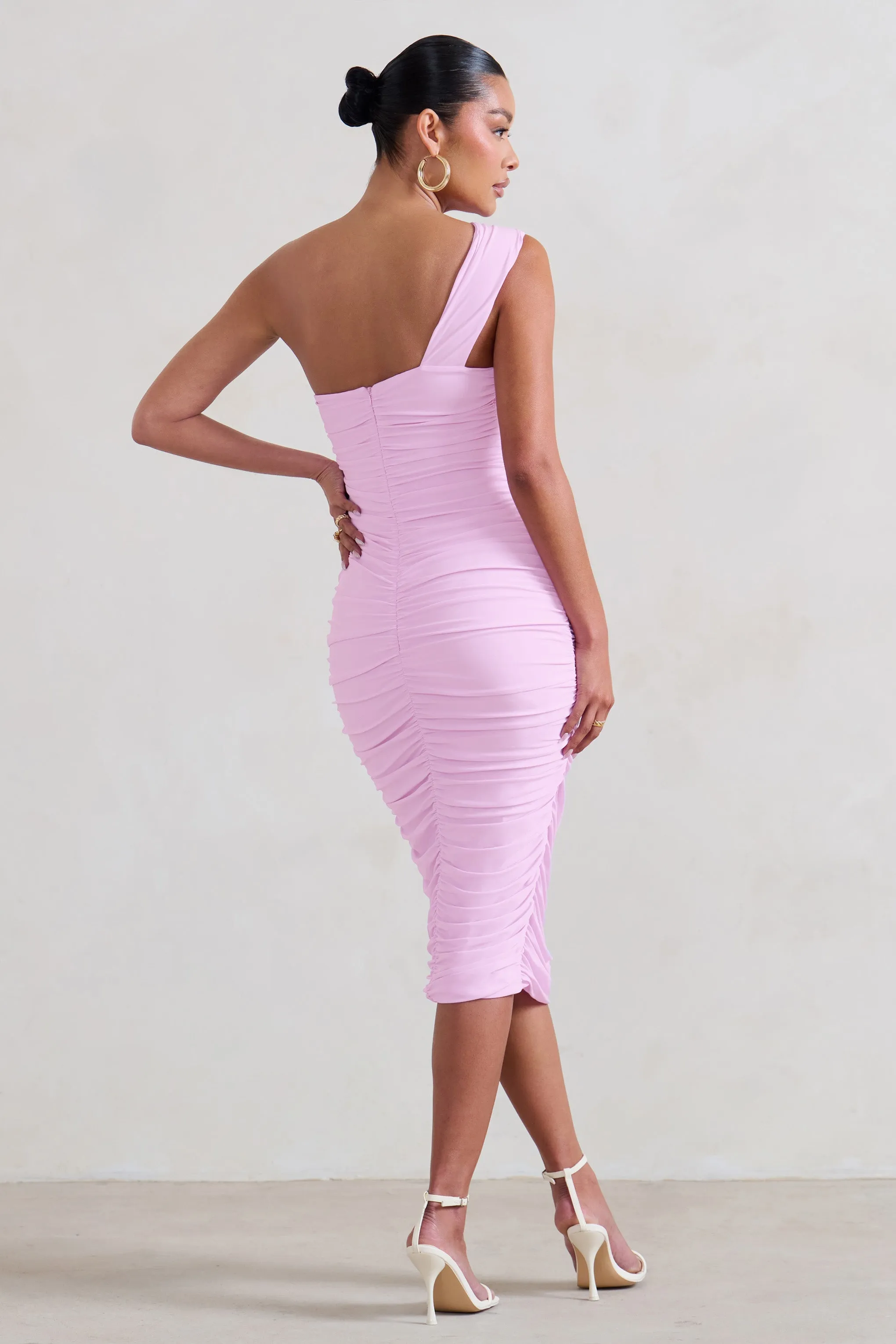 Contour | Lilac Maternity One Shoulder Bodycon Midi Dress