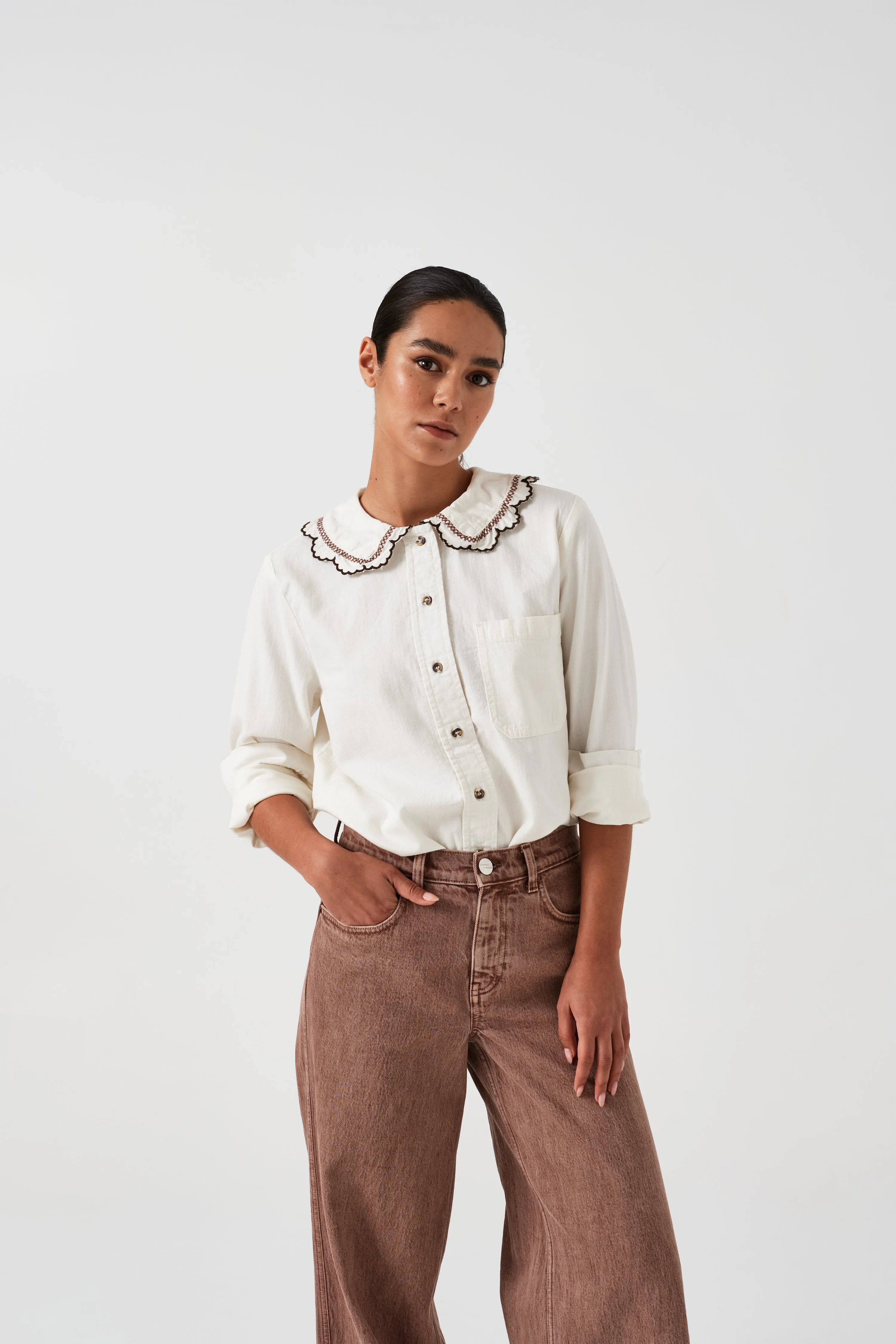 Delilah Blouse in Ecru