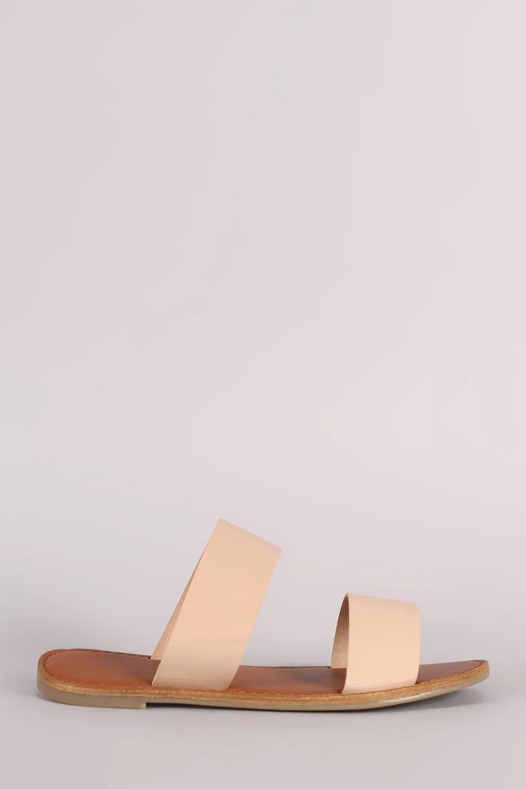 Double Band Slip On Flat Sandal