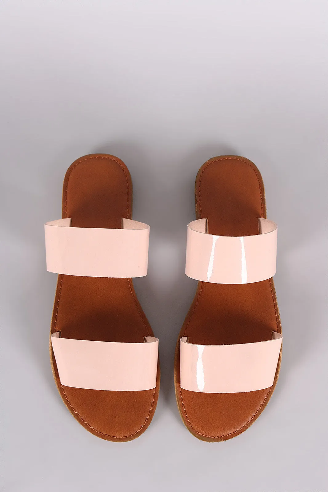 Double Band Slip On Flat Sandal