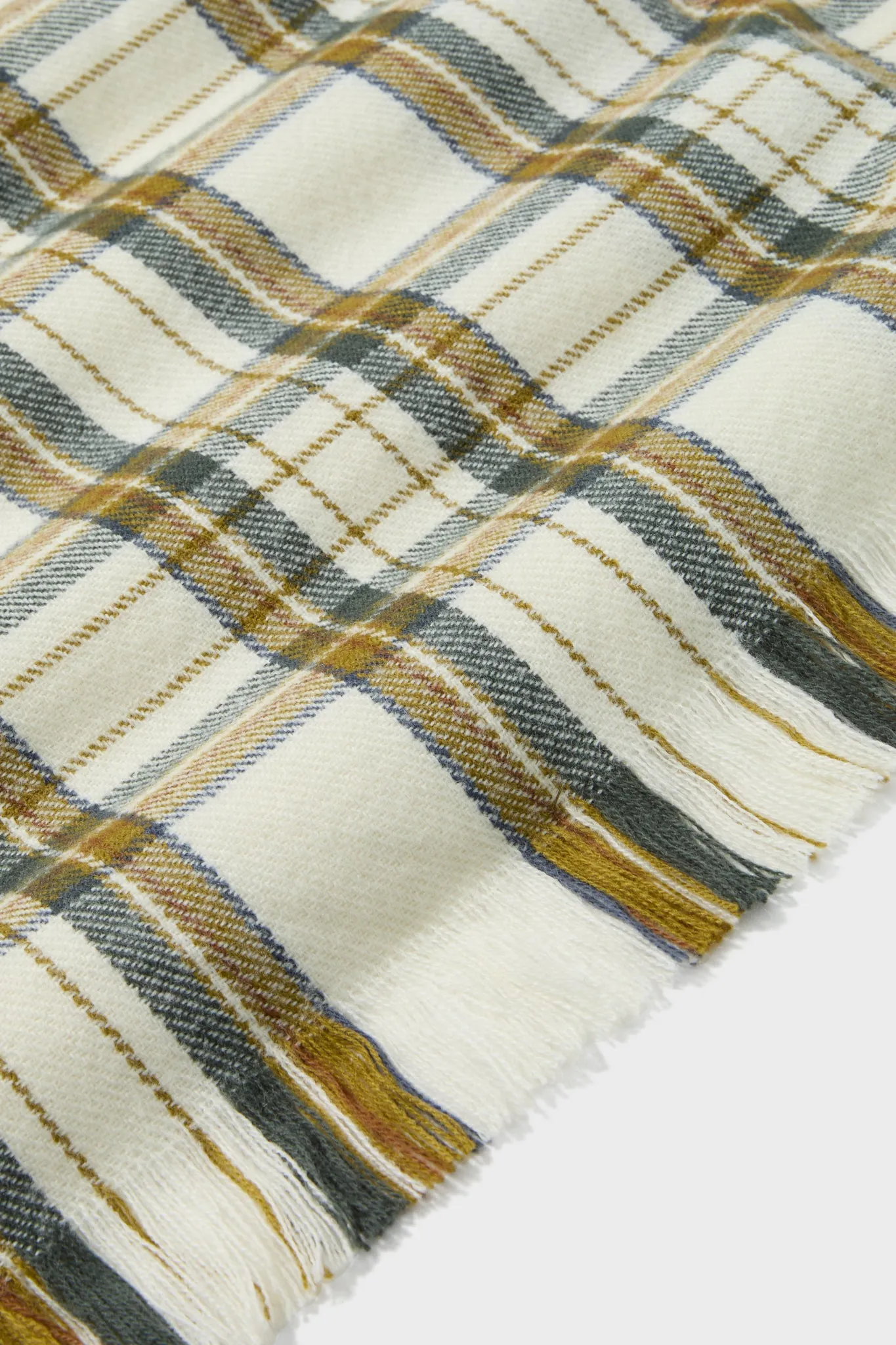 Exclusive Off White Plaid Ruana Poncho