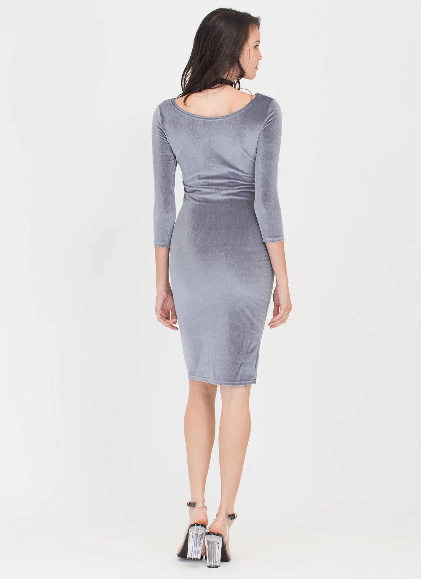 Feeling The Plush Velvet Midi Dress