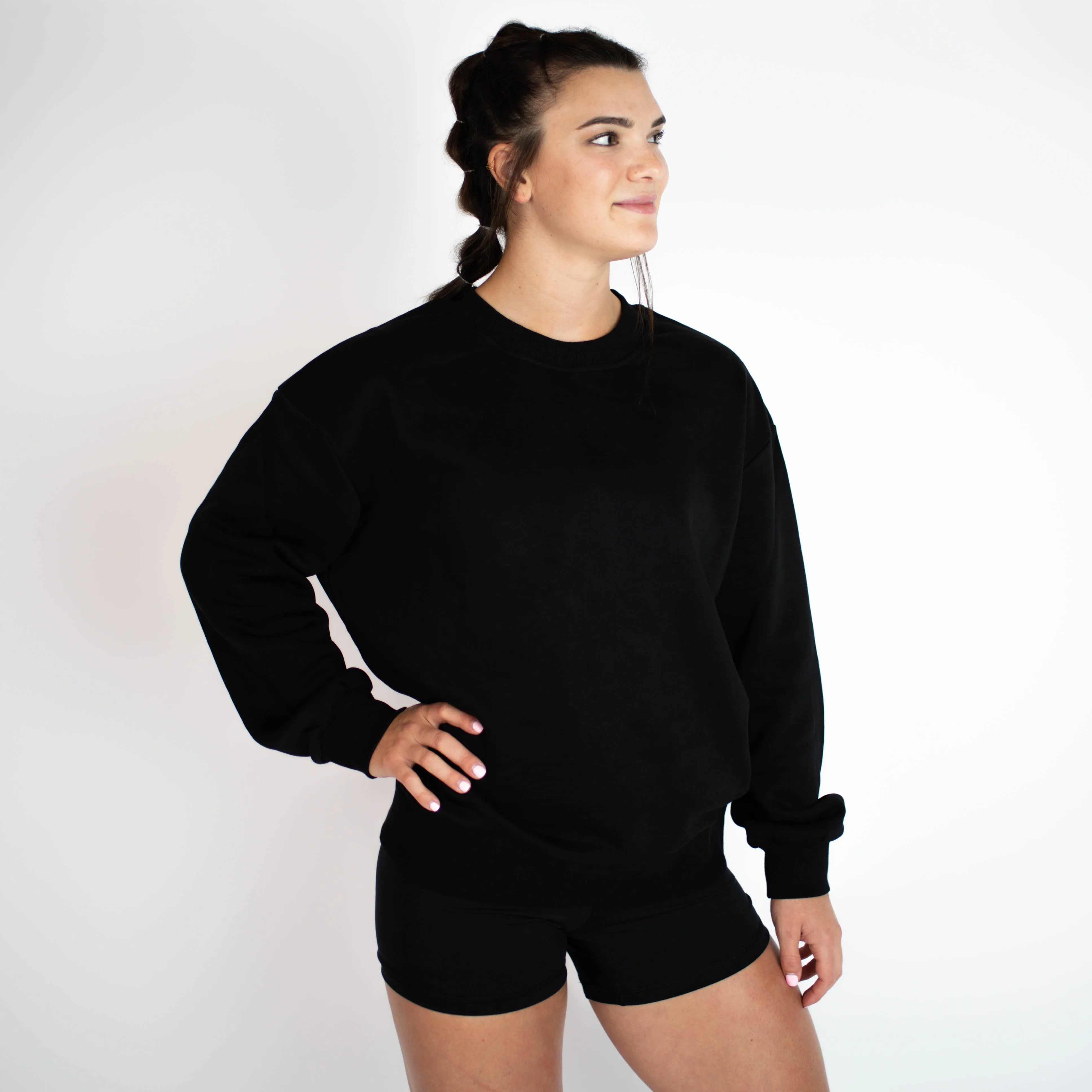 FLEO Just Right Oversized Crew - Black