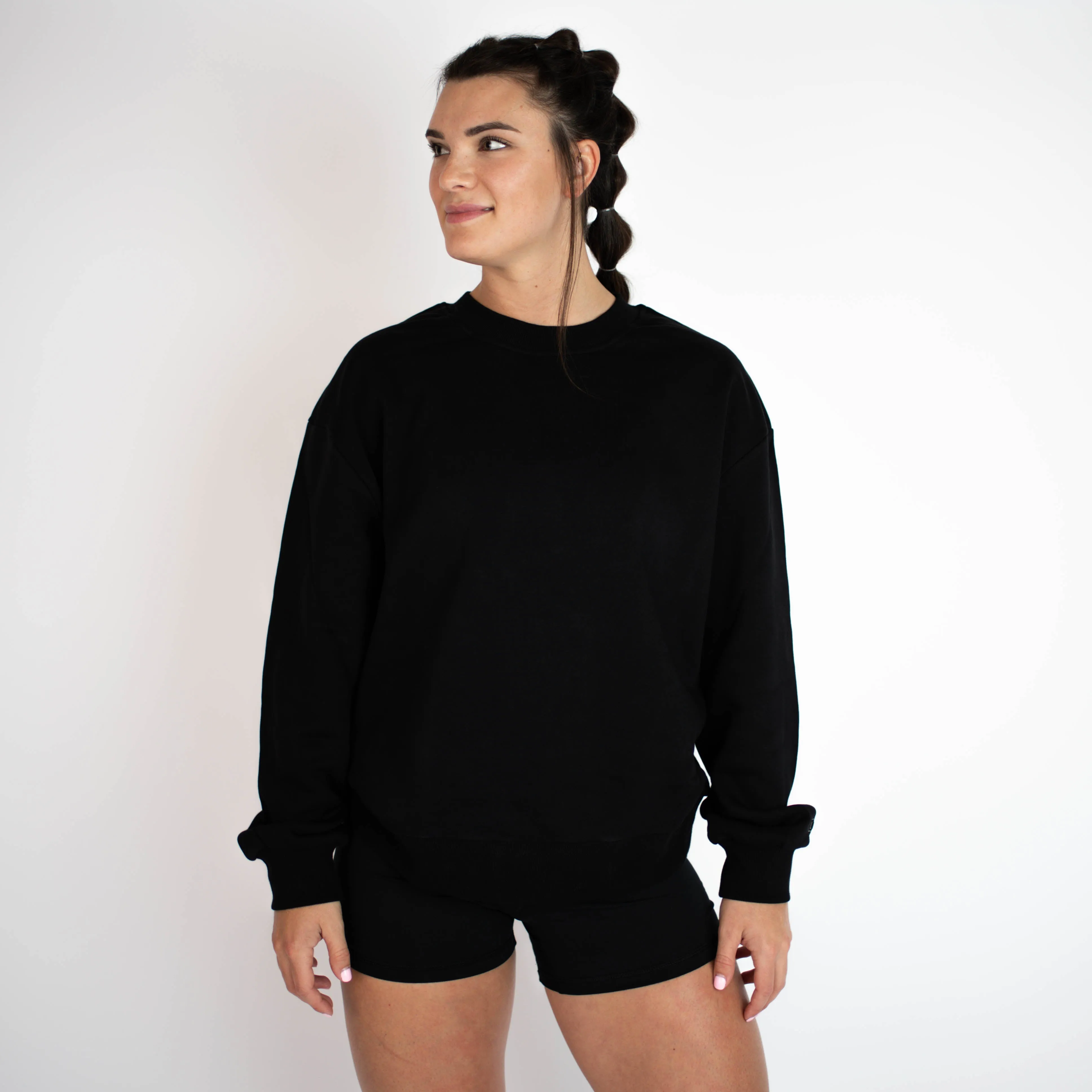 FLEO Just Right Oversized Crew - Black