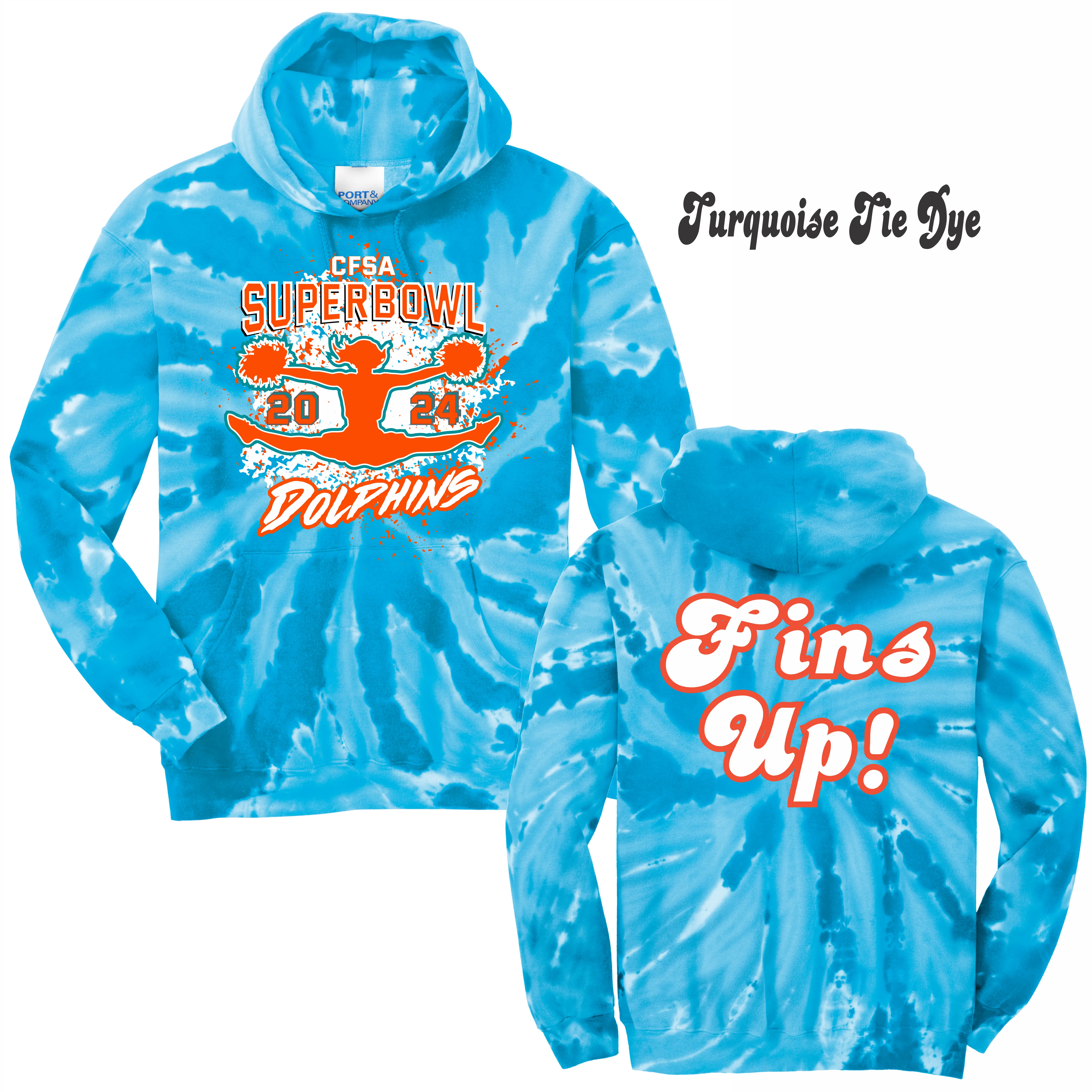 LIMITED EDITION - CFSA- CHEER -Dolphins Superbowl Hoodie 2024 TIE_DYE
