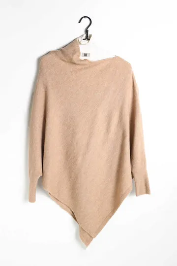 Look By M Women's Basic Triangle Poncho With Sleeves SM720