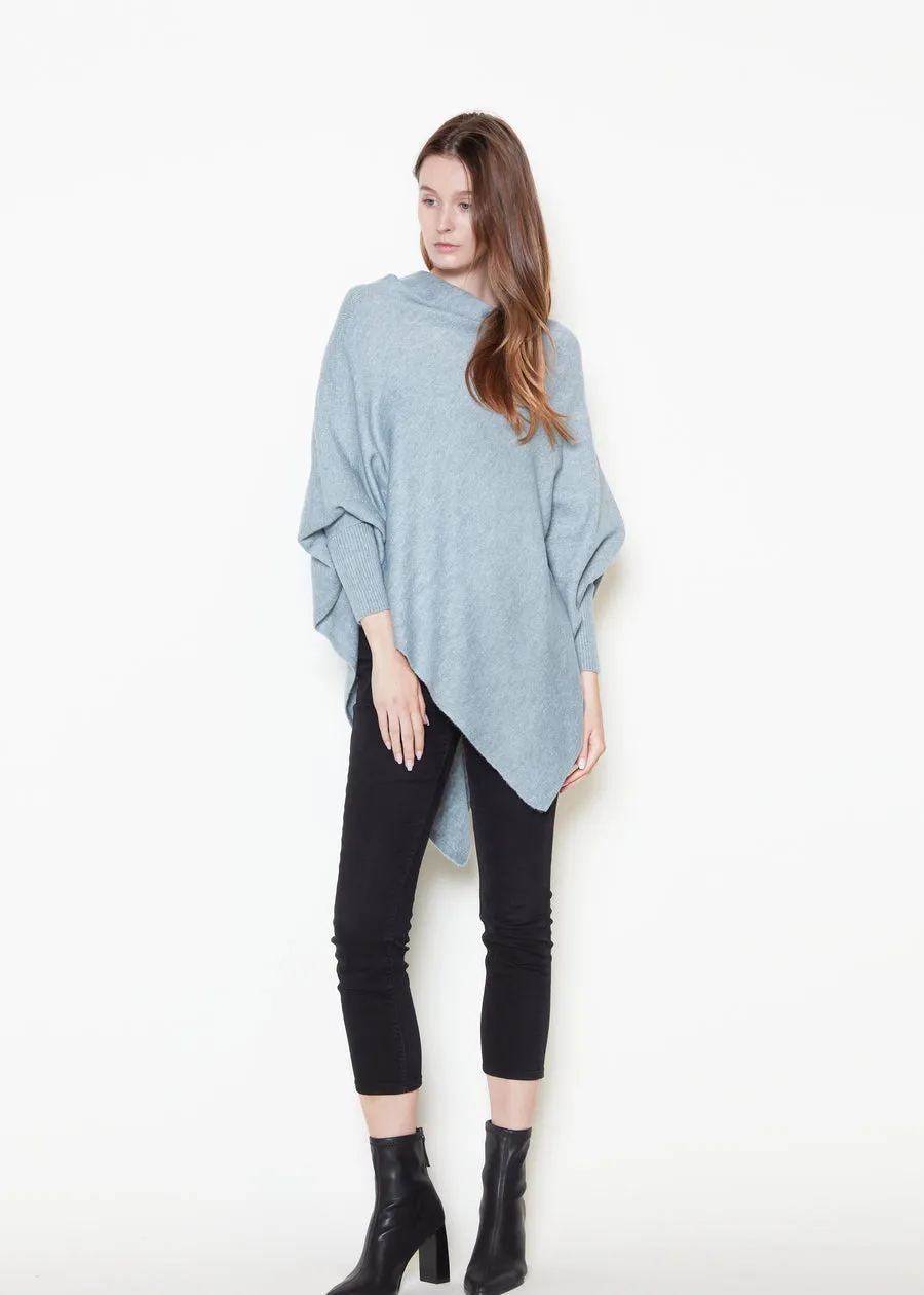 Look By M Women's Basic Triangle Poncho With Sleeves SM720