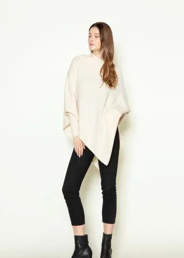 Look By M Women's Basic Triangle Poncho With Sleeves SM720