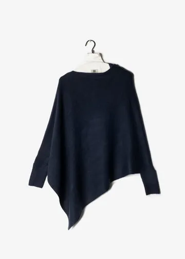 Look By M Women's Basic Triangle Poncho With Sleeves SM720