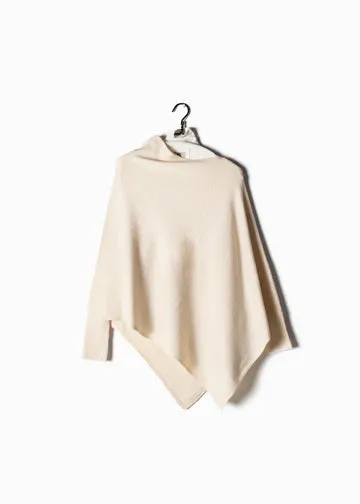 Look By M Women's Basic Triangle Poncho With Sleeves SM720