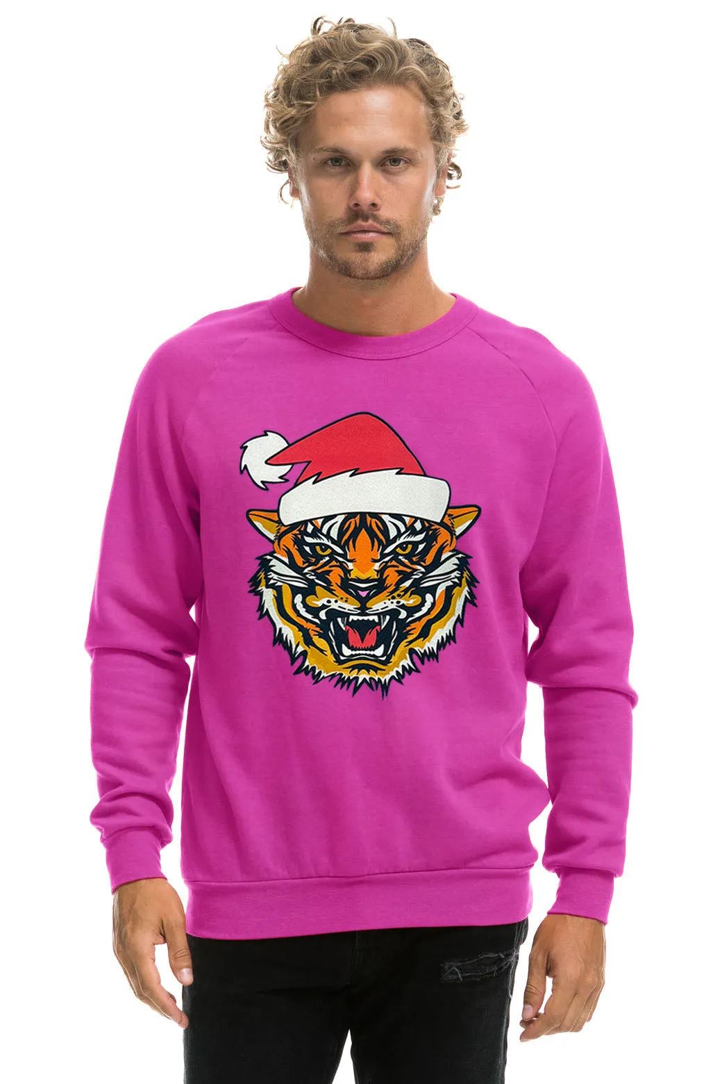 MEMBER EXCLUSIVE SANTA TIGER SWEATSHIRT - MAGENTA