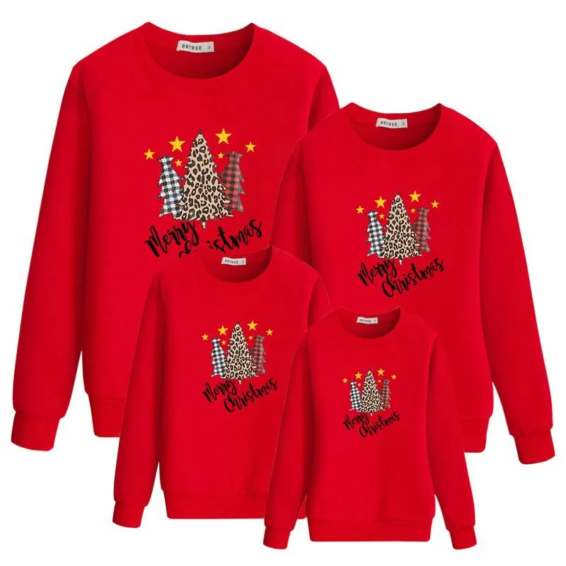 Merry Christmas Matching Family Sweaters Long Sleeve Pullover Jumper Top for Family