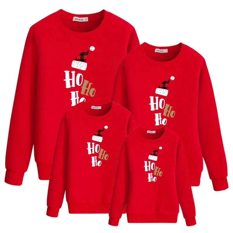 Merry Christmas Matching Family Sweaters Long Sleeve Pullover Jumper Top for Family