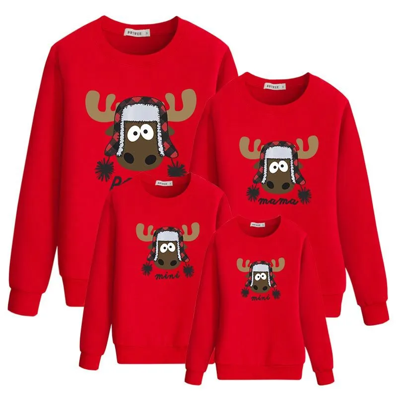 Merry Christmas Matching Family Sweaters Long Sleeve Pullover Jumper Top for Family