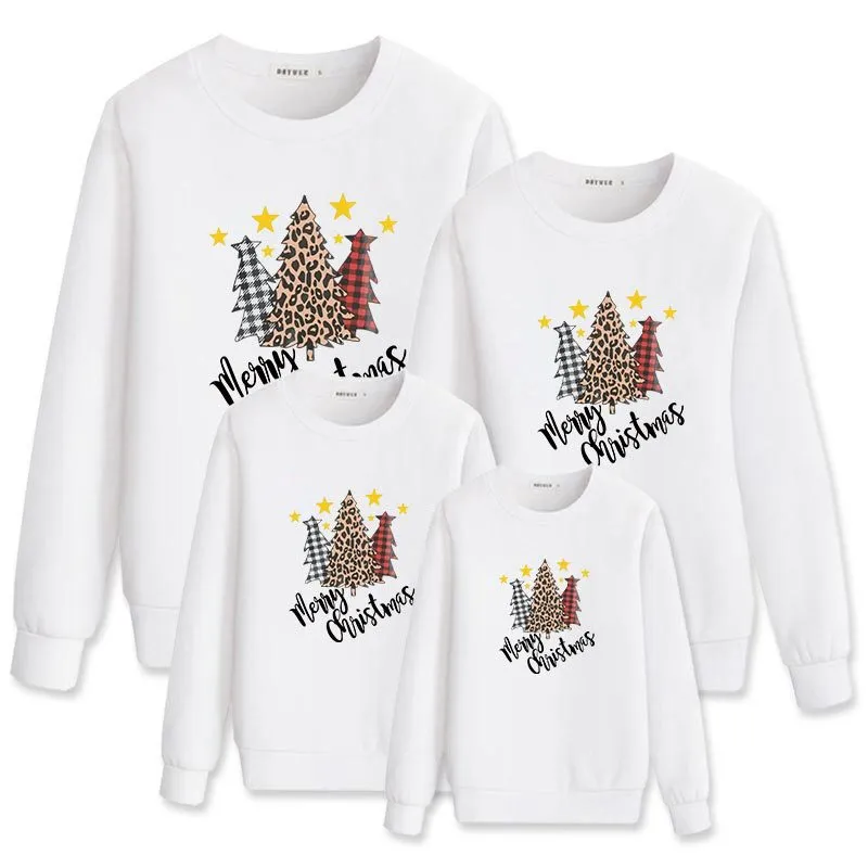 Merry Christmas Matching Family Sweaters Long Sleeve Pullover Jumper Top for Family