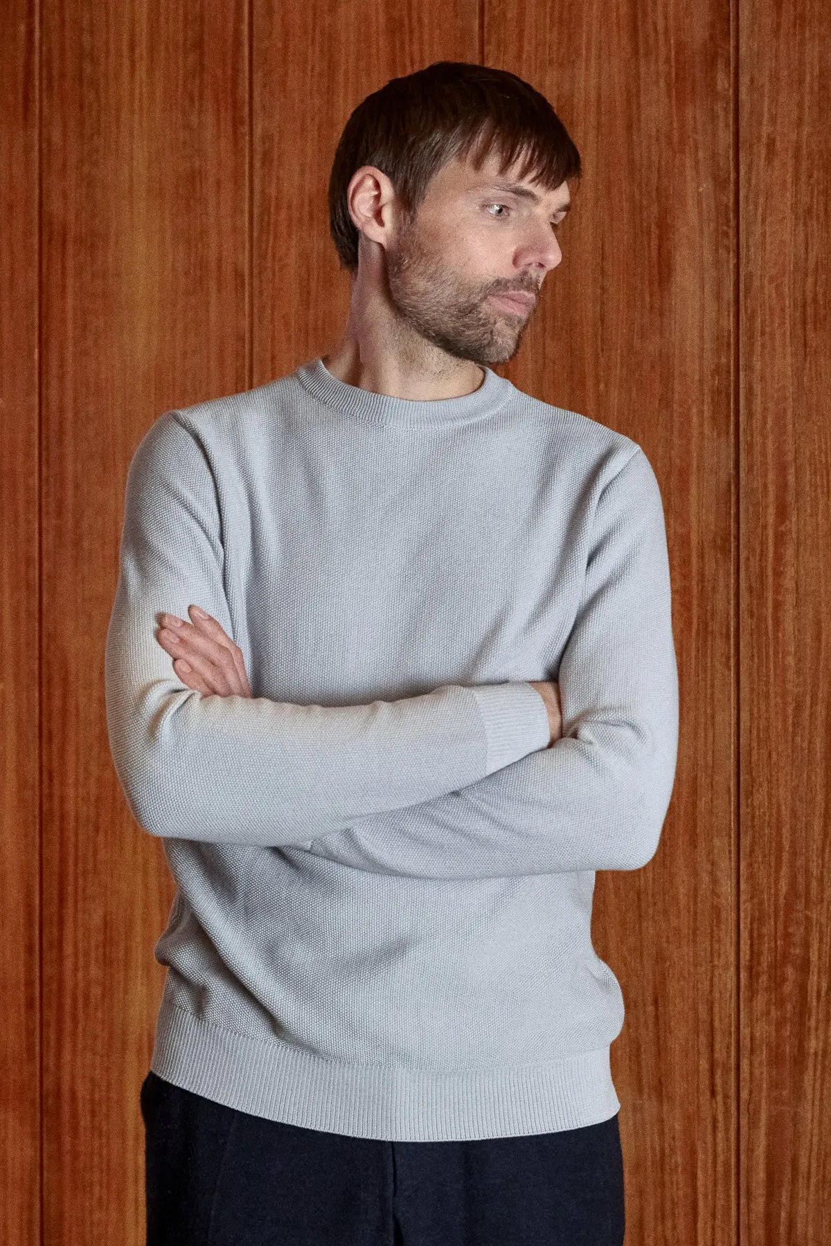 MORTEN jumper eco knotted light grey