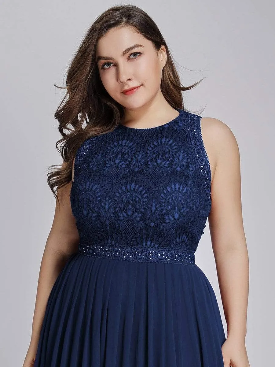 Plus Size Sleeveless Maxi Long A Line Lace Evening Dresses