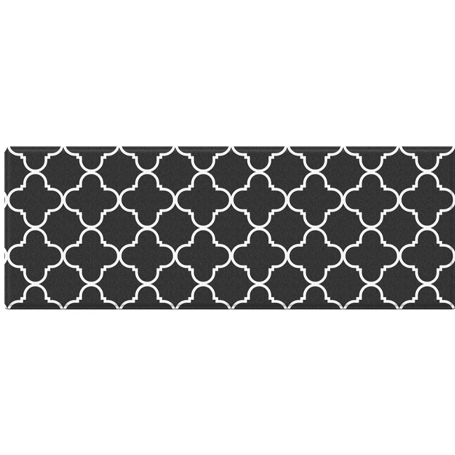 Renaissance Black & Grey Soft Padded Trellis Kitchen Mat