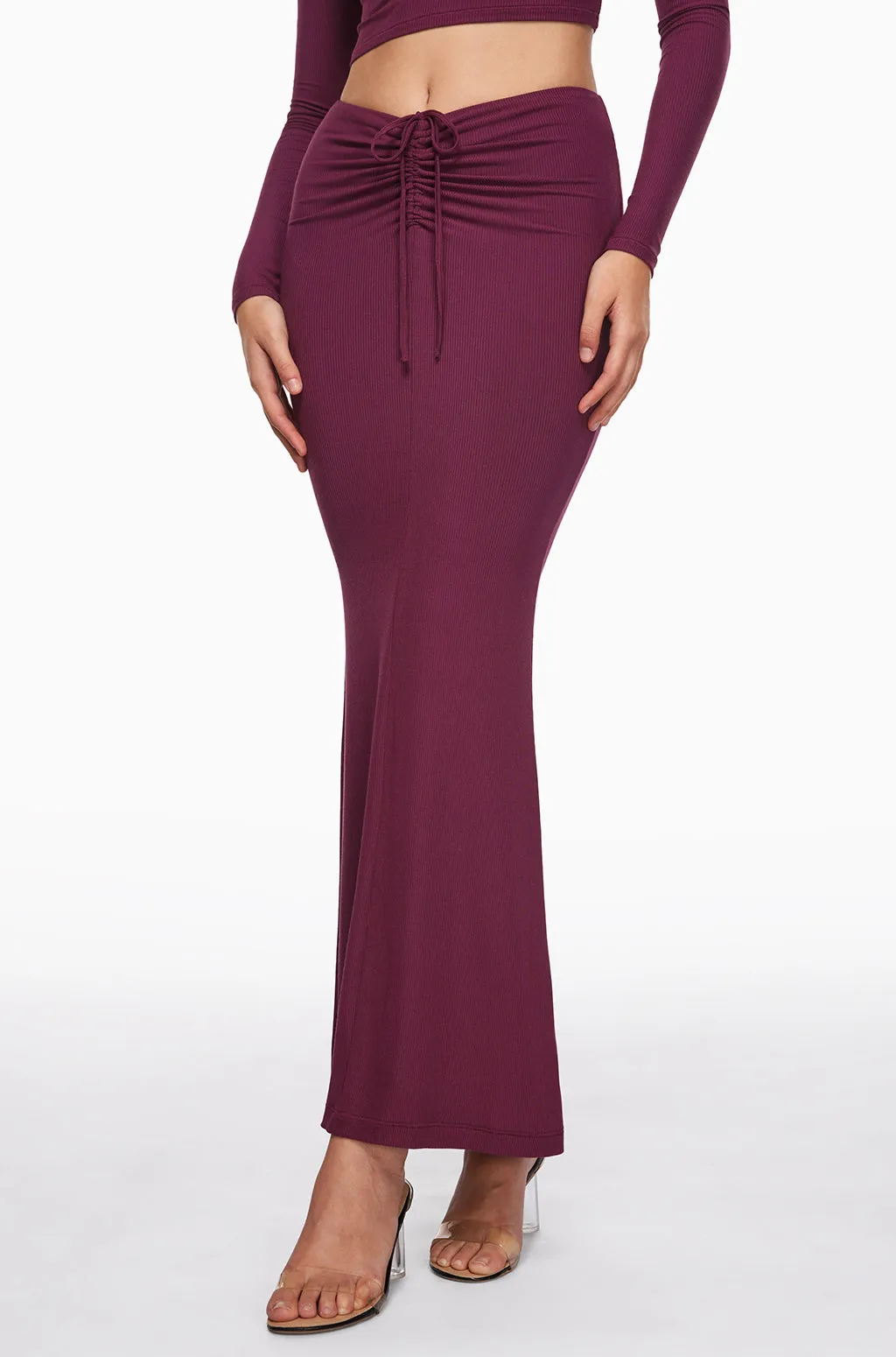 Ribbed Long Maxi Skirt