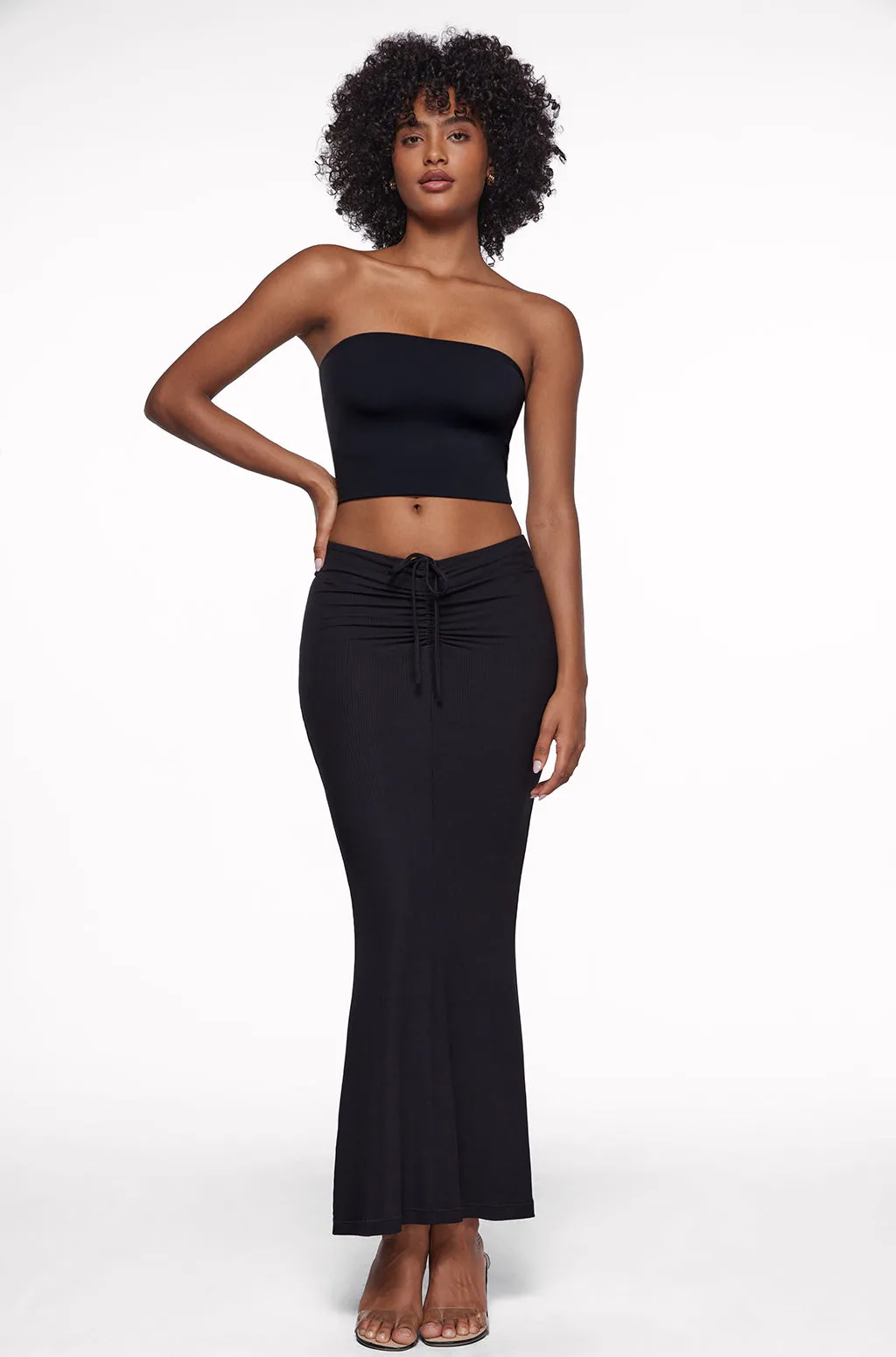 Ribbed Long Maxi Skirt