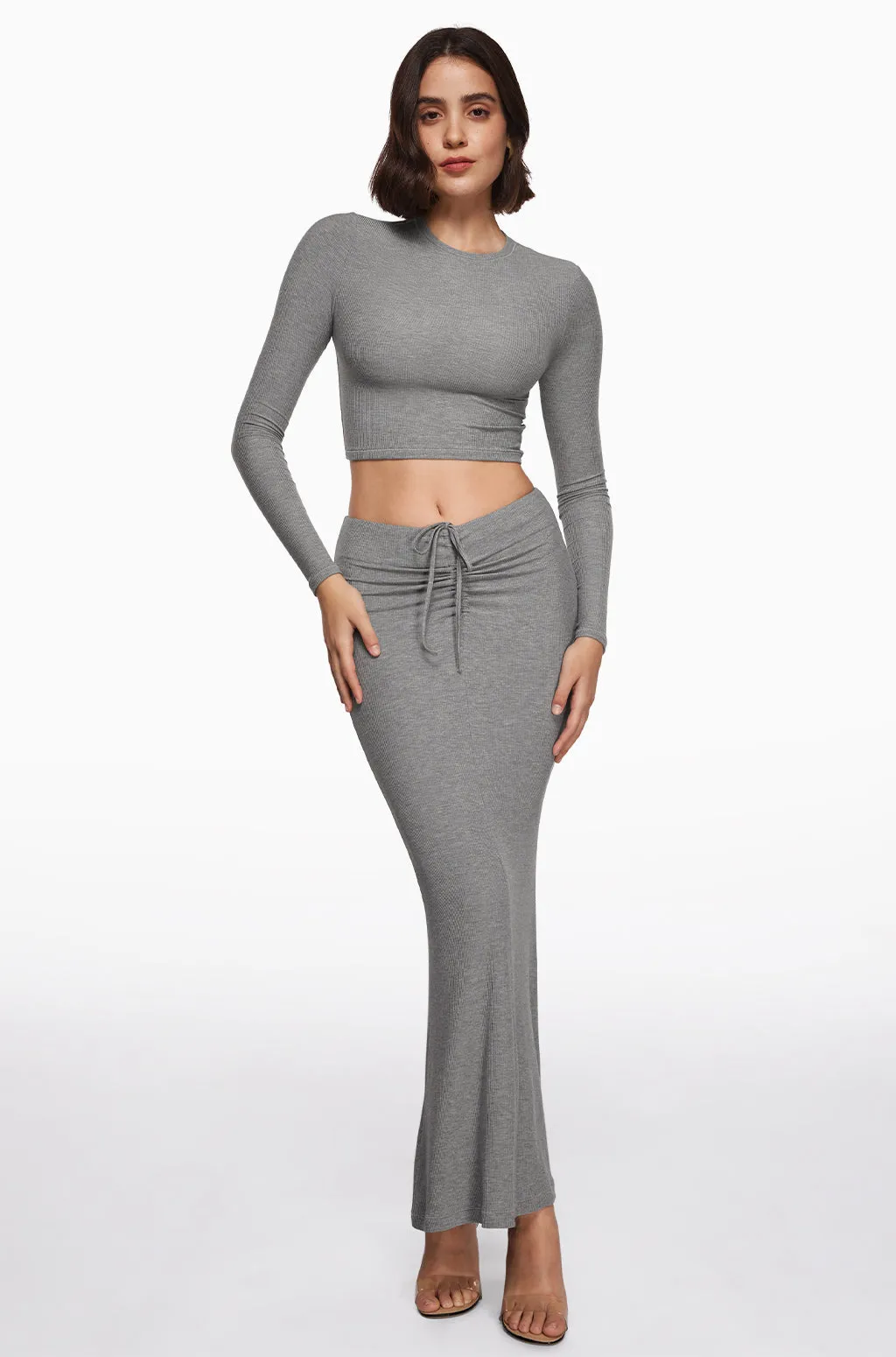 Ribbed Long Maxi Skirt