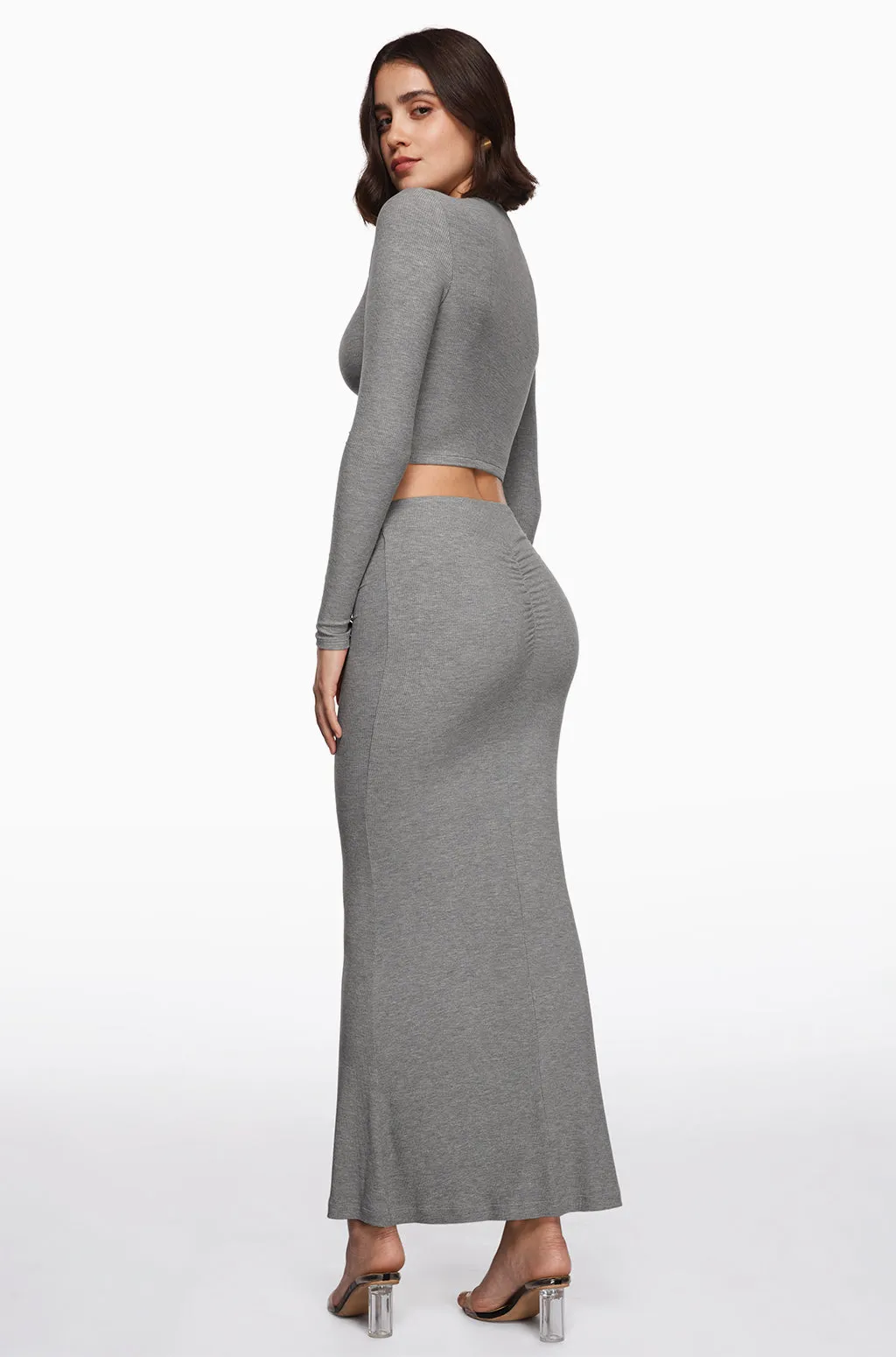 Ribbed Long Maxi Skirt
