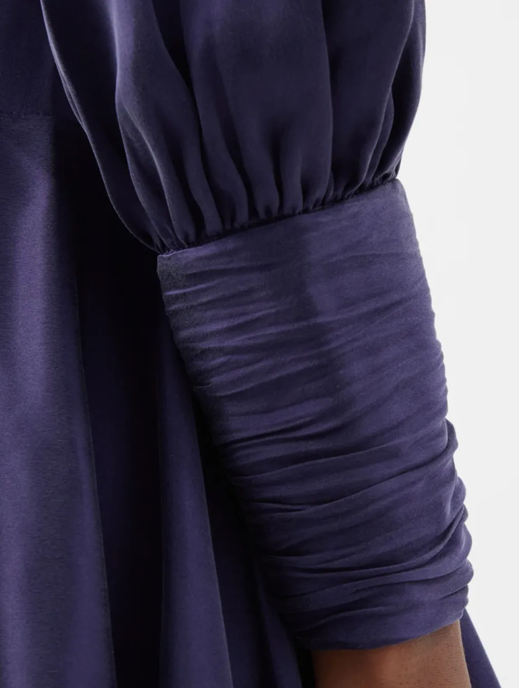 Silk Wrap Mini Dress (Navy )
