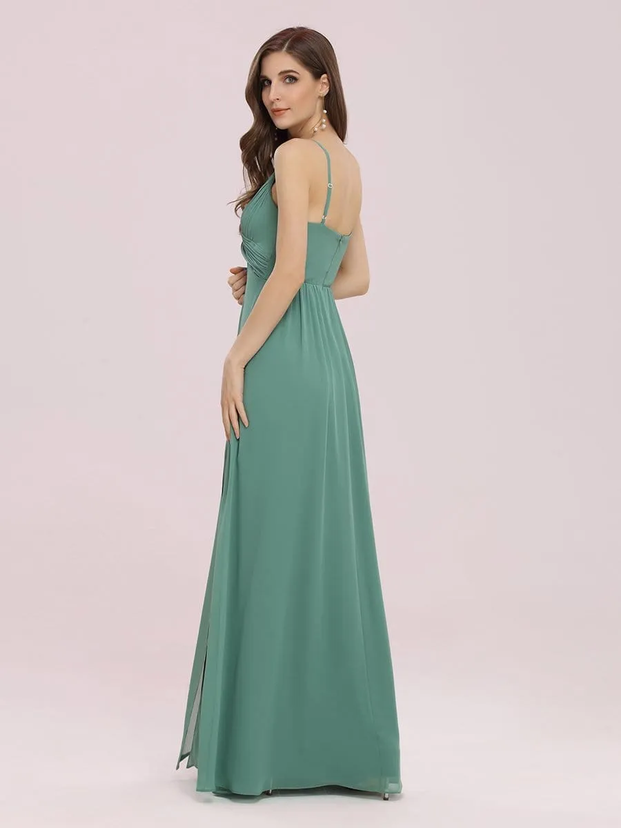 Spaghetti Straps Chiffon Bridesmaid Dress with Side Split