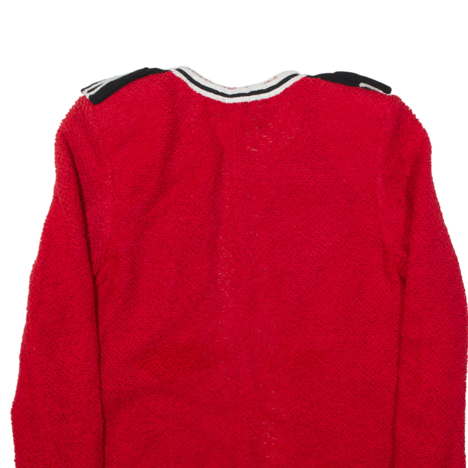 THE KOOPLES Padded Shoulder Overcoat Knit Jacket Red Womens XS