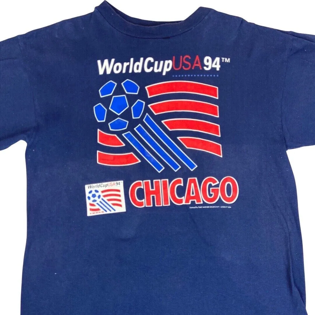 Vintage 1994 Blue World Cup Chicago USA Competitor T-shirt L