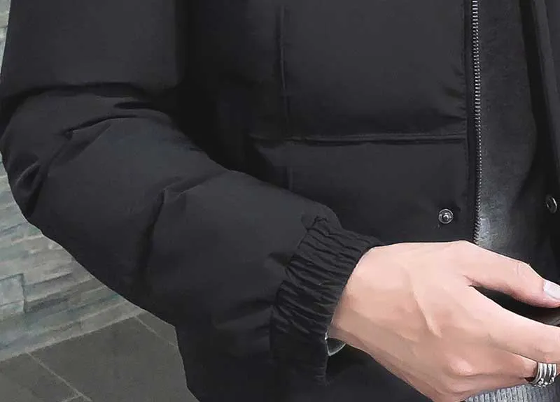 Voguable Stand Collar Winter Jacket Men Fashion New Down Padded Jackets Youth Fashion Black Warm-Keeping Down Cotton Overcoat 4XL